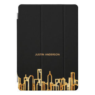 Black gold city skyline business real estate iPad pro cover