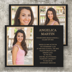 Black Gold Class 2024 Graduation Photo Announcement