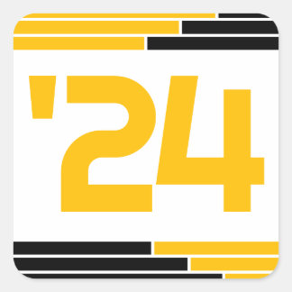 Black & Gold Class of '24 Graduation Square Sticker