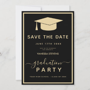 Black Gold Classic Graduation Save the Date