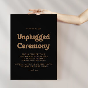 Black Gold Classic Minimal Unplugged Ceremony Sign