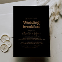 Black Gold Classic Minimal Wedding Breakfast