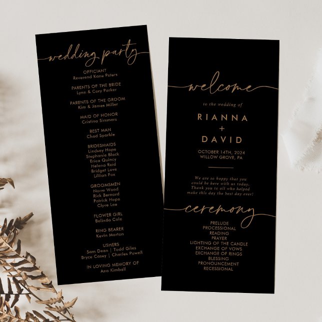 Black Gold Classic Wedding Program (Creator Uploaded)