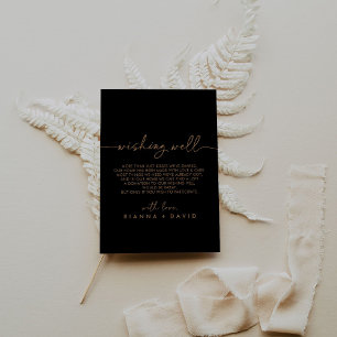Black Gold Classic Wedding Wishing Well Enclosure Card