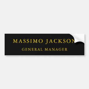 Black Gold Colors Professional Trendy Minimalist Bumper Sticker