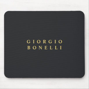 Black & Gold Colour Minimalist Personal Modern Nam Mouse Pad
