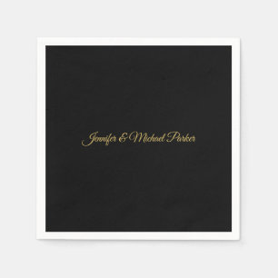 Black & Gold Colour Modern Creative Script Family Napkin