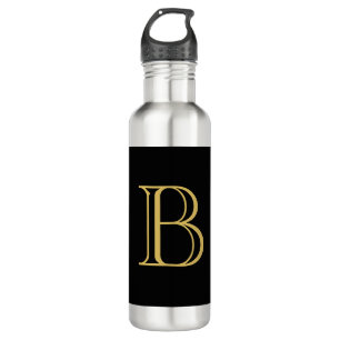 Black Gold Colour Monogram Professional Calligraph 710 Ml Water Bottle