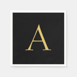 Black Gold Colour Monogram Professional Napkin