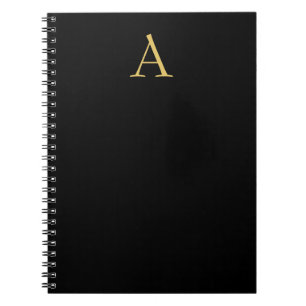 Black Gold Colour Monogram Professional Notebook