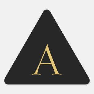 Black Gold Colour Monogram Professional Triangle Sticker