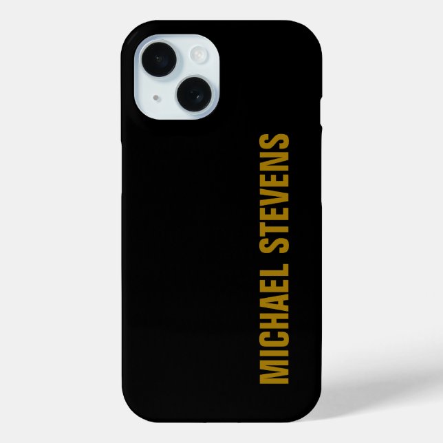 Black Gold Colour Professional Add Name Case-Mate iPhone Case (Back)