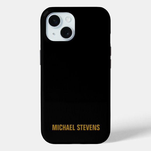 Black Gold Colour Professional Add Name Case-Mate iPhone Case (Back)