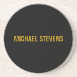 Black Gold Colour Professional Add Name Coaster