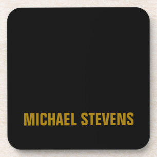 Black Gold Colour Professional Add Name Coaster