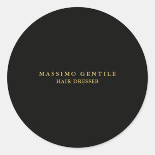Black Gold Colour Professional Trendy Classic Round Sticker