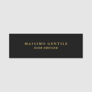 Black Gold Colour Professional Trendy Name Tag