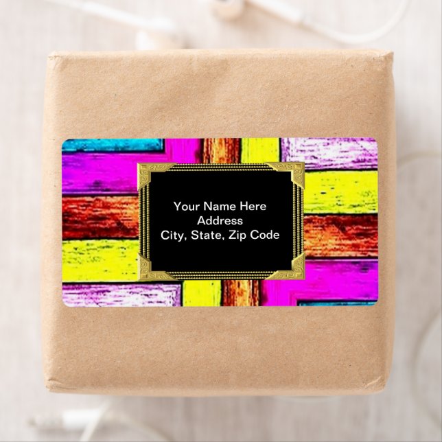 Black Gold Colourful  Monogram Labels (Insitu)