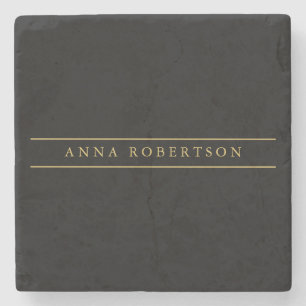 Black Gold Colours Professional Chic Minimalist Stone Coaster