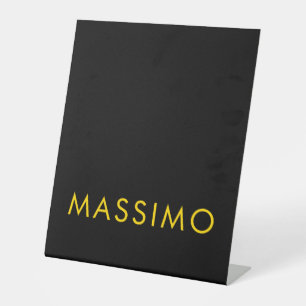 Black Gold Colours Professional Minimalist Name Pedestal Sign
