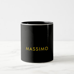 Black Gold Colours Professional Minimalist Name Two-Tone Coffee Mug