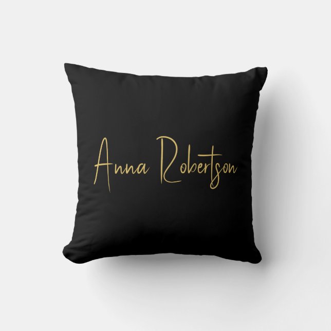 Black Gold Colours Professional Trendy Calligraphy Cushion (Front)