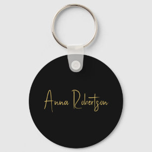 Black Gold Colours Professional Trendy Calligraphy Key Ring