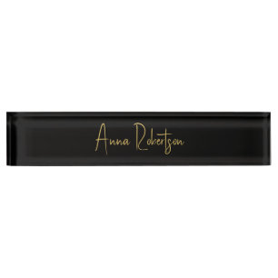 Black Gold Colours Professional Trendy Calligraphy Nameplate
