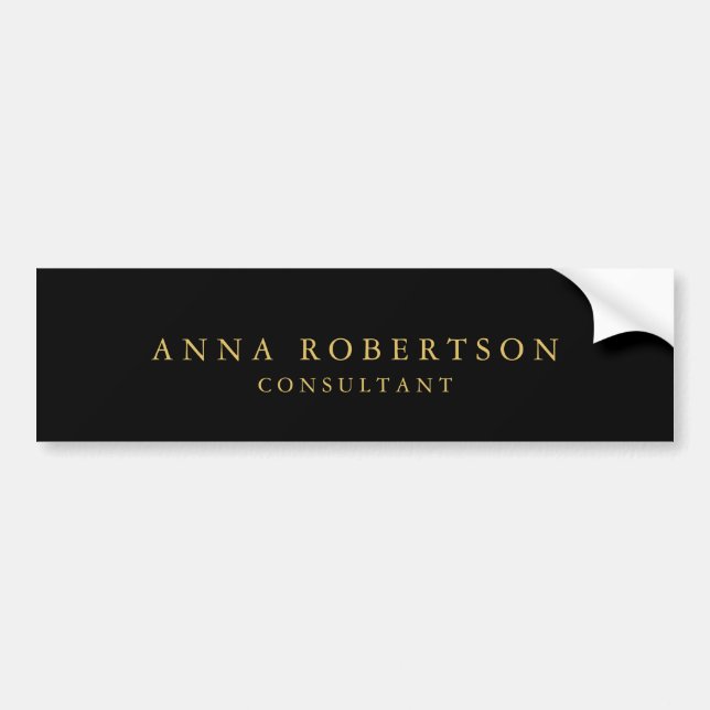 Black Gold Colours Professional Trendy Minimalist Bumper Sticker (Front)