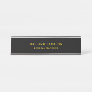 Black Gold Colours Professional Trendy Minimalist Desk Name Plate