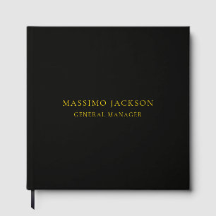 Black Gold Colours Professional Trendy Minimalist Guest Book