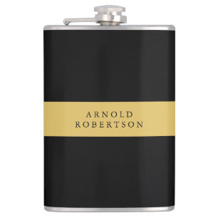 Black Gold Colours Professional Trendy Minimalist Hip Flask