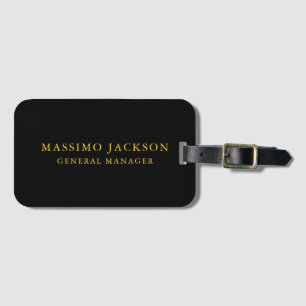 Black Gold Colours Professional Trendy Minimalist Luggage Tag