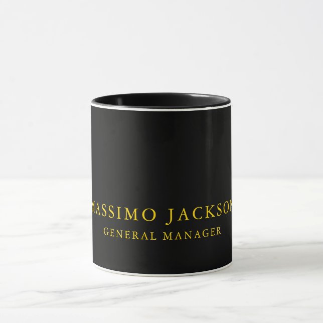 Black Gold Colours Professional Trendy Minimalist Mug (Center)