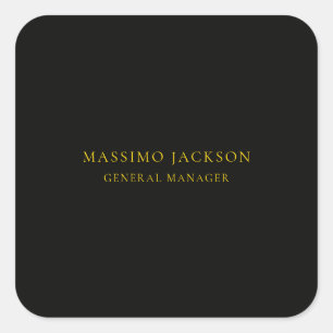 Black Gold Colours Professional Trendy Minimalist Square Sticker