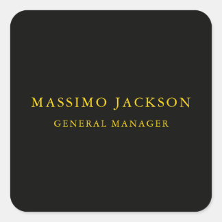 Black Gold Colours Professional Trendy Minimalist Square Sticker