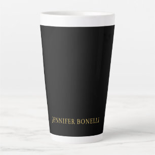Black Gold Colours Professional Trendy Modern Name Latte Mug