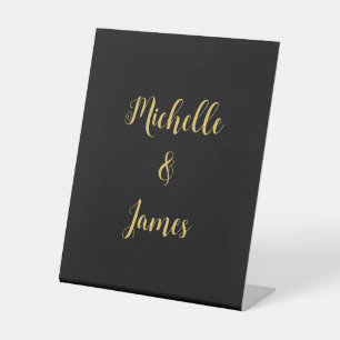 Black & Gold Colours Professional Trendy Modern Pedestal Sign