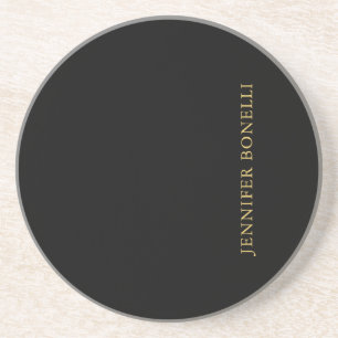 Black Gold Colours Professional Trendy Modern Plai Coaster