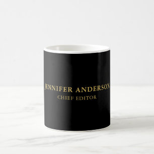 Black Gold Colours Professional Trendy Modern Plai Coffee Mug