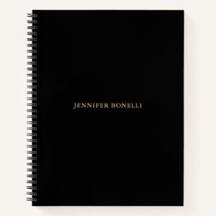 Black Gold Colours Professional Trendy Modern Plai Notebook