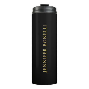 Black Gold Colours Professional Trendy Modern Plai Thermal Tumbler