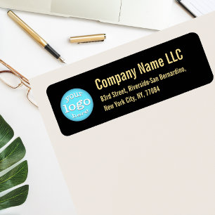 Black Gold Company Business Logo Return Address Label