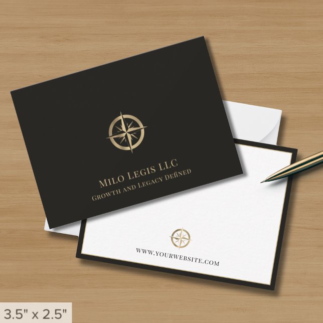 Black Gold Compass Logo  Card (Creator Uploaded)