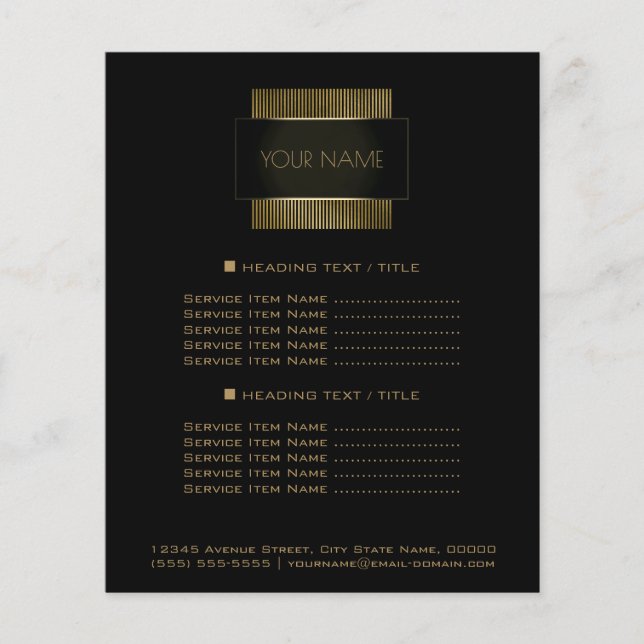 Black Gold Conceptual Minimal Name Geometry Flyer (Front)