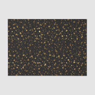 Black Gold Confetti Dots Elegant Glam Tissue Paper