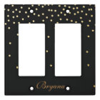 Black & Gold Confetti Dots Light Switch Cover