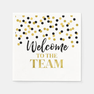 Black Gold Confetti Welcome to the Team Napkin