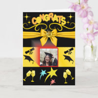 Black & Gold Congrats Modern Graduation Students