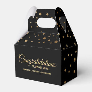 Black gold Congratulation class graduation Favour Box